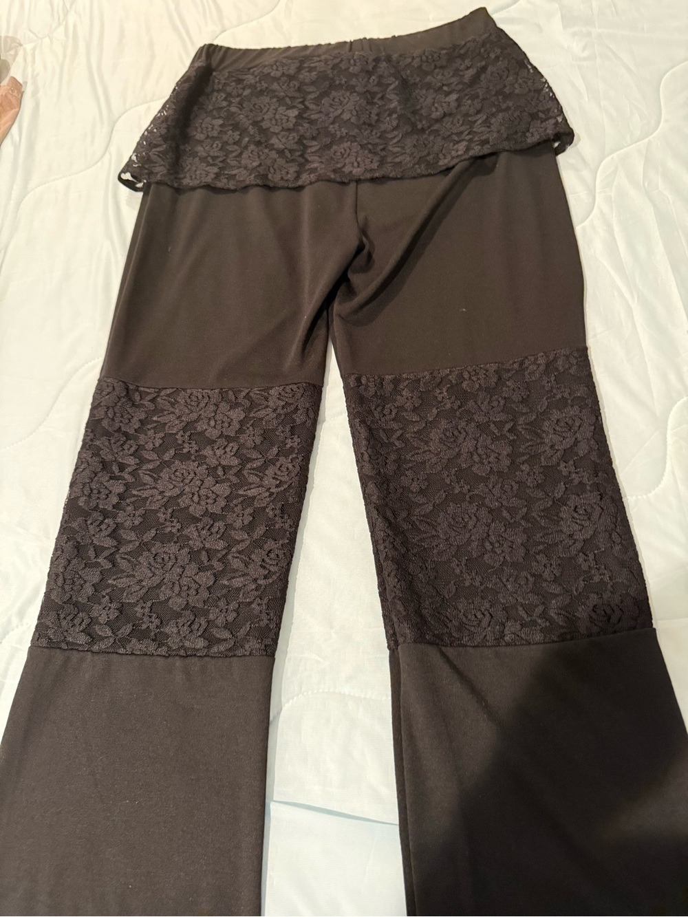 Black Boho Moon & Sun Lace Panel Pants - Picture 5 of 5